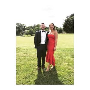 Lovers + Friends red ruffle dress